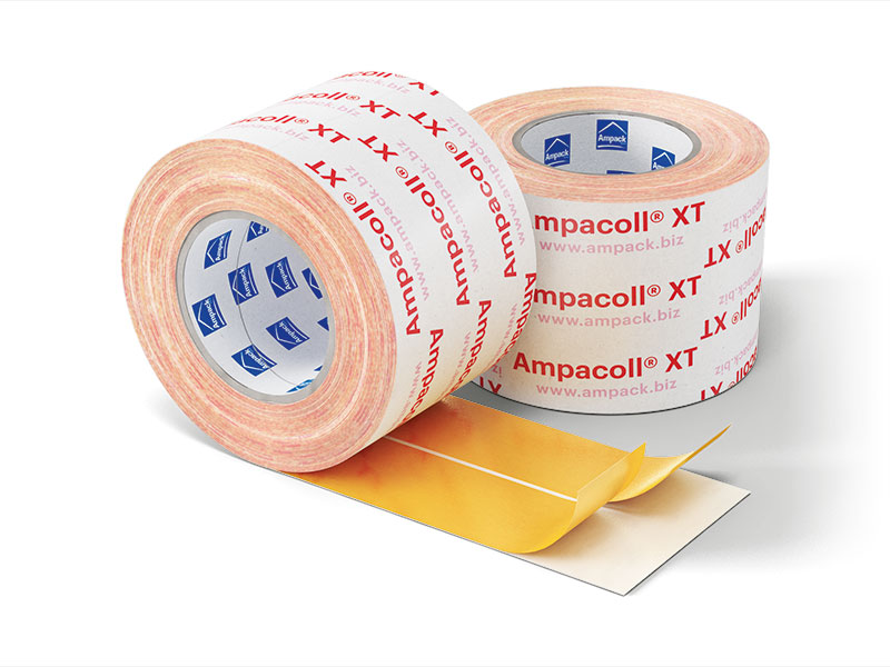 Ampacoll XT 100 (geschlitzt) – Reißfestes, diffusionsoffenes Acryl-Systemklebeband für innen und außen