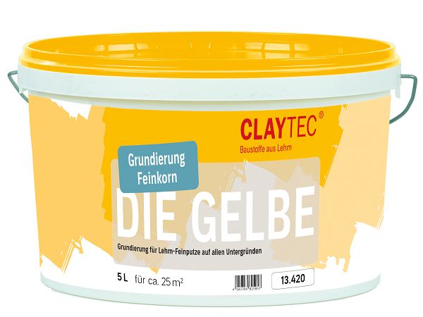 Claytec Grundierung 10ltr., "DIE GELBE", mit feiner Körnung Claytec Grundierung 10ltr., "DIE GELBE", mit feiner Körnung