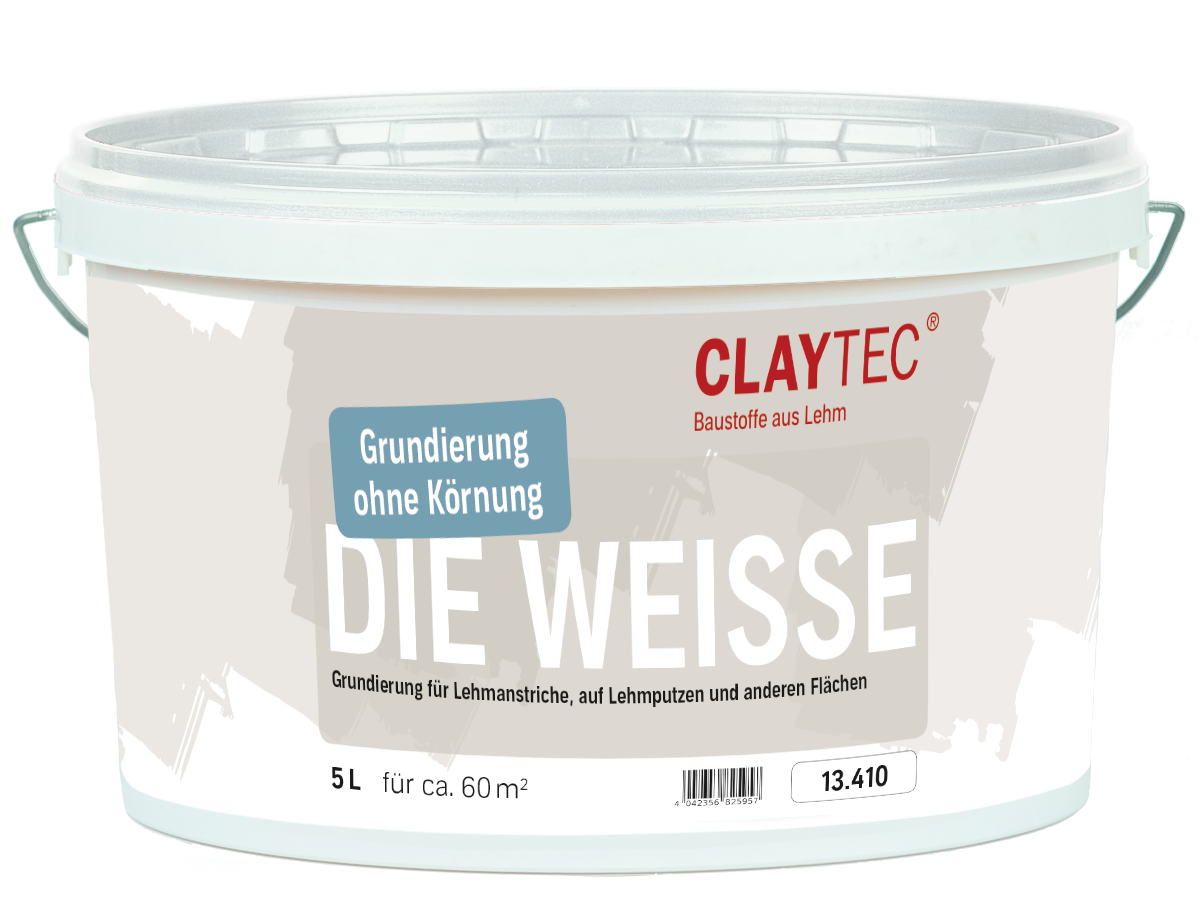 Claytec Grundierung, " DIE WEISSE" fein, 10 LIter