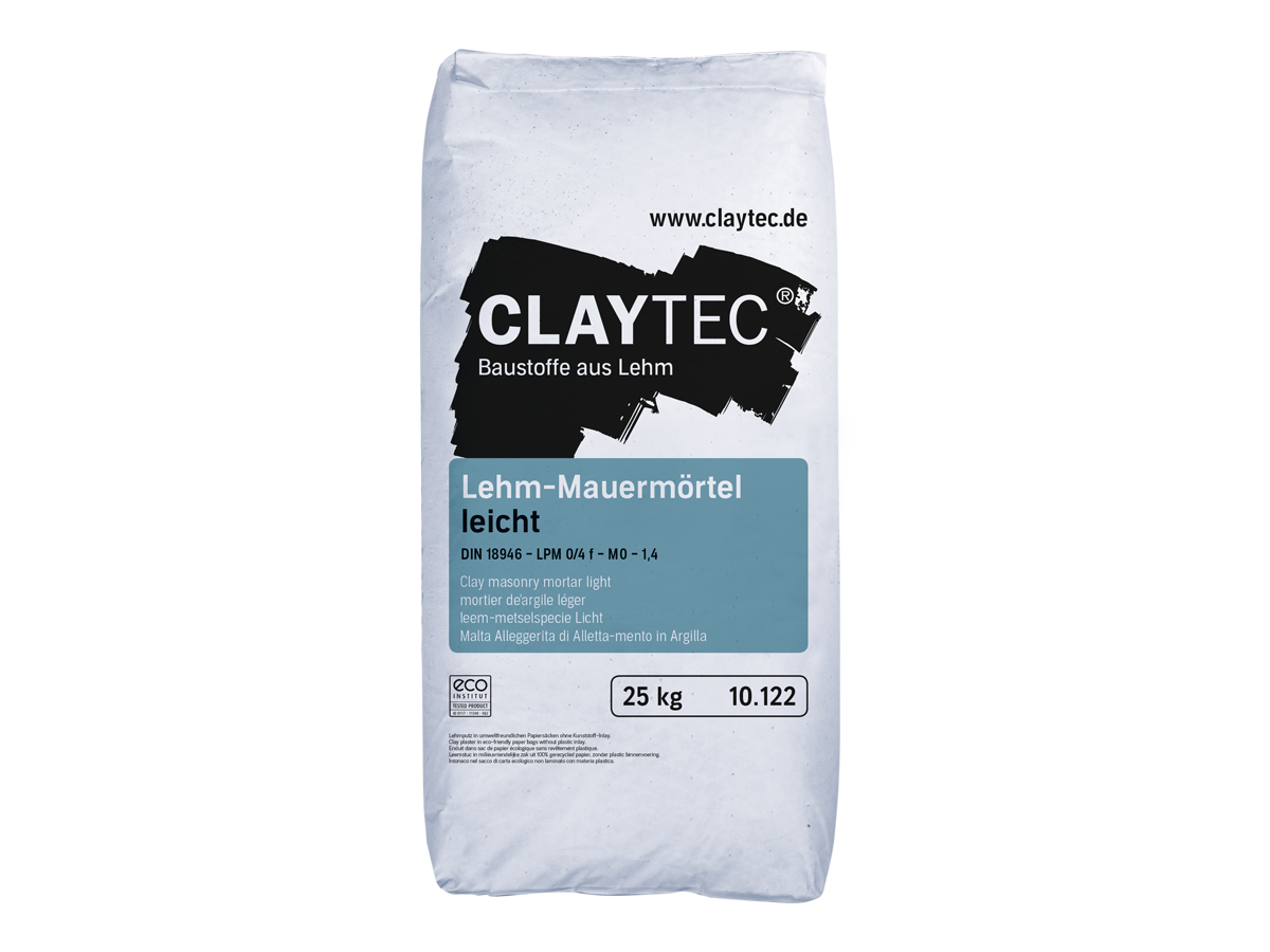 Claytec, Lehm-Mauermörtel leicht, Sack 25 kg