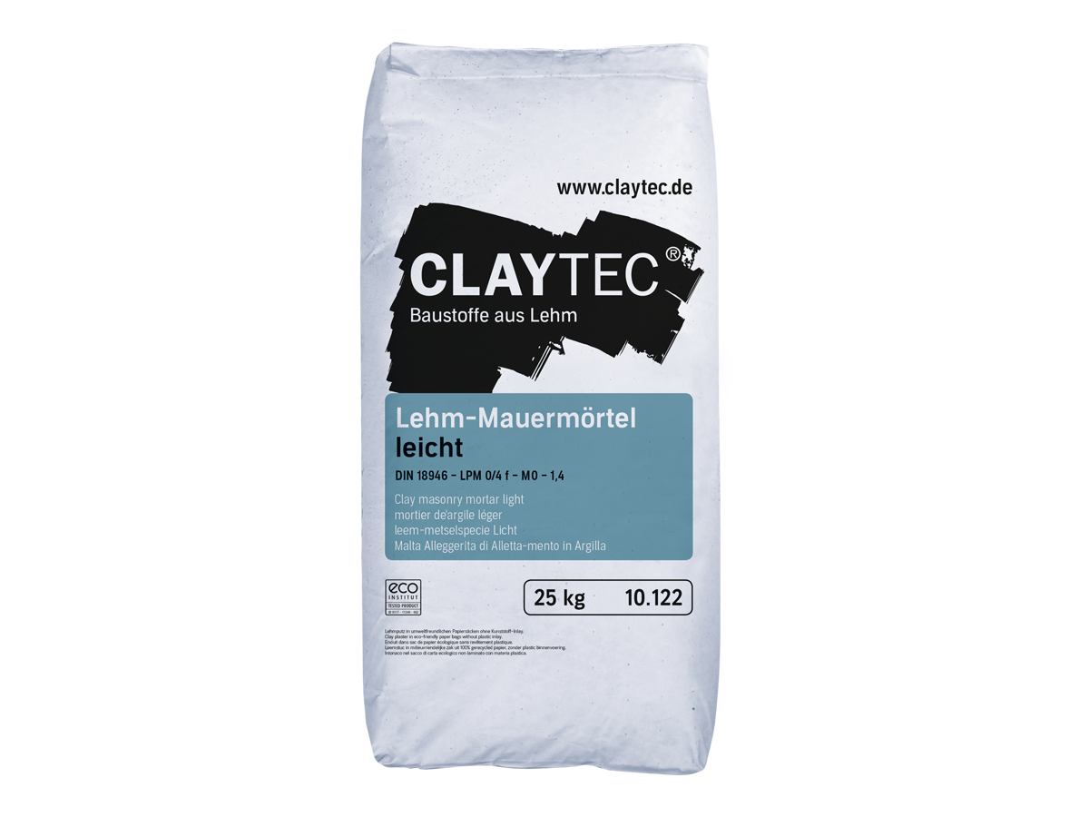 Claytec, Lehm-Mauermörtel leicht, Sack 25 kg Claytec, Lehm-Mauermörtel leicht, Sack 25 kg