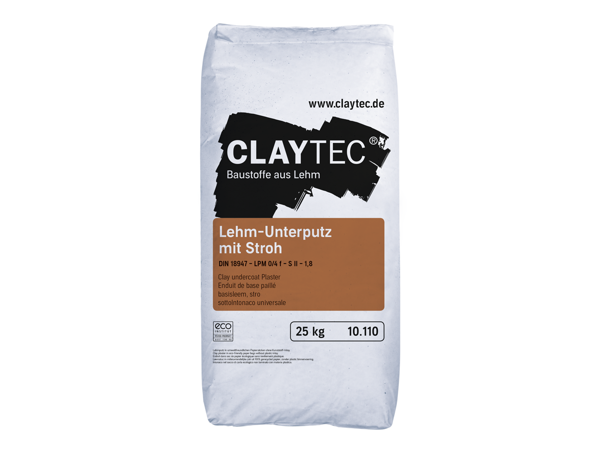 Claytec Lehm-Unterputz mit Stroh/ trocken / Sack a`25kg Claytec Lehm-Unterputz mit Stroh/ trocken / Sack a`25kg