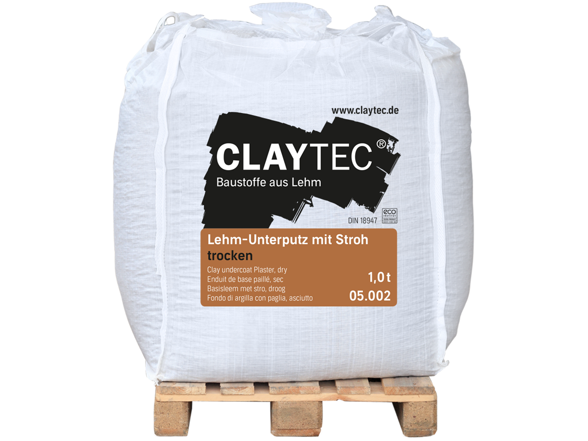 Claytec Lehm-Unterputz mit Stroh/ trocken /BigBag/ 500kg Claytec Lehm-Unterputz mit Stroh/ trocken /BigBag/ 500kg