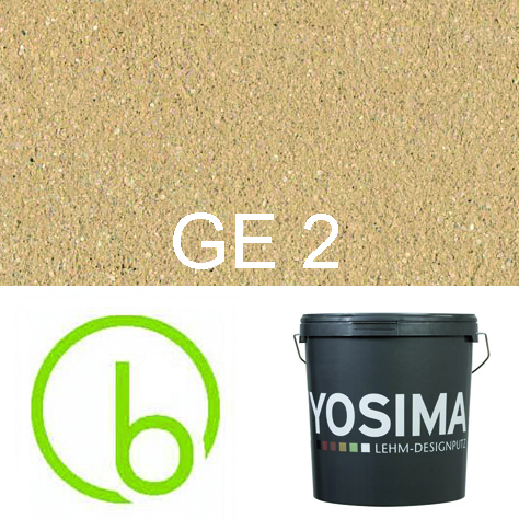 Yosima Lehmputz - Edelputz, Gelb 2, Grundfarbe,  Designputz von Claytec, alle Strukturen und Gebinde 
